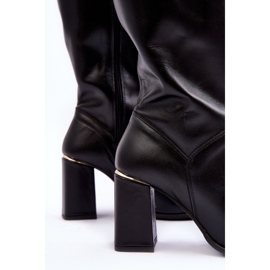 Lewski Shoes Stivali da Donna in Pelle con Tacco Alto Neri Lewski 2928/B nero 2