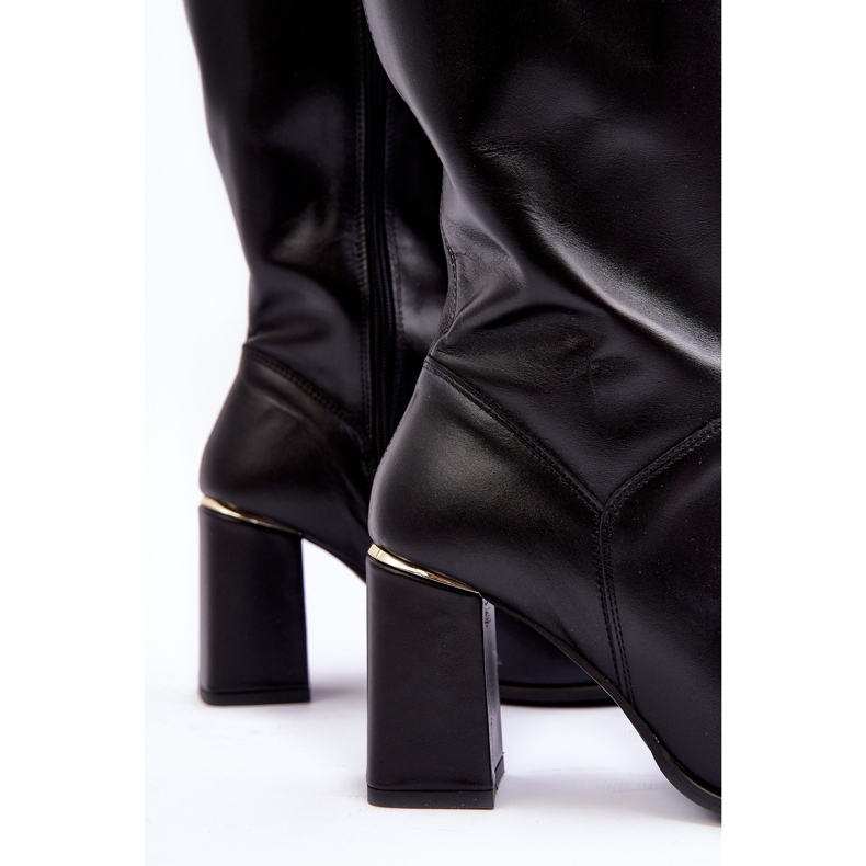 Lewski Shoes Stivali da Donna in Pelle con Tacco Alto Neri Lewski 2928/B nero 2