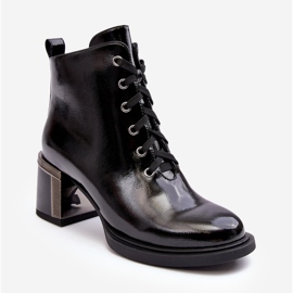 S.Barski Stivali da Donna in Vernice D&amp;A MR870-98 Neri nero 1