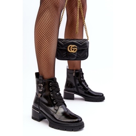 S.Barski Stivali in pelle verniciata da donna D&amp;A MR870-97 Neri nero 1