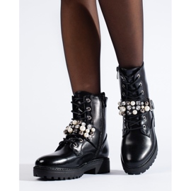 Borsette da donna nere con perle Shelovet nero 2