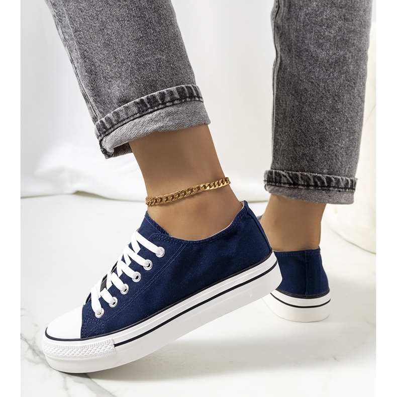 Sneakers blu navy sulla piattaforma Wessel 2
