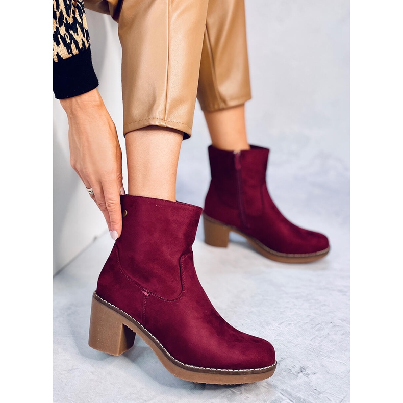 Stivali con tacco in gomma Linzi Wine rosso 1