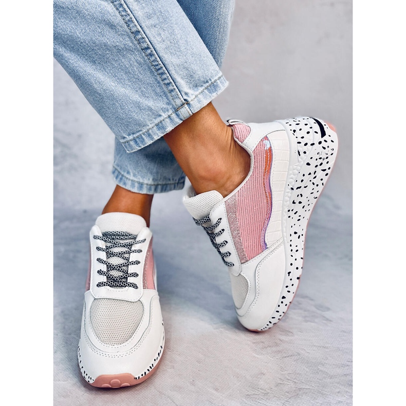 Scarpe sportive da donna Milano Pink bianca 2