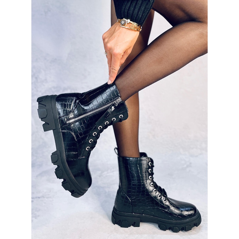 Stivali stringati Will Black nero 2