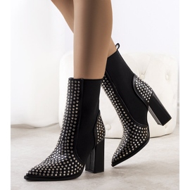 Stivaletti Raina neri con tacco alto nero 1