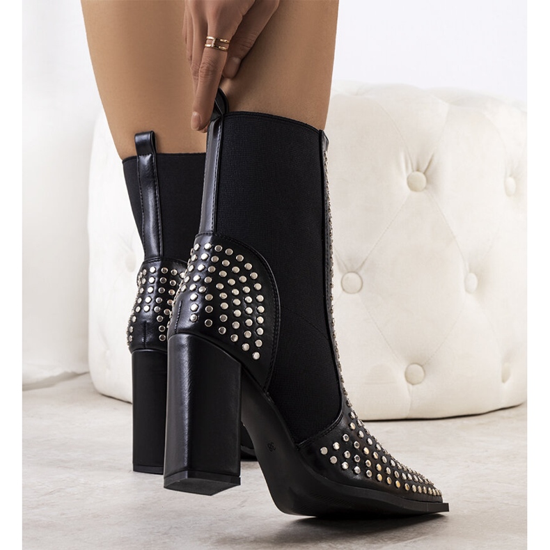 Stivaletti Raina neri con tacco alto nero 2