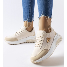 Sneakers beige e bianche con filo decorativo Acciano 1