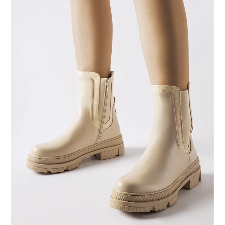 Sneaker beige con massiccia suola Torin verde 1