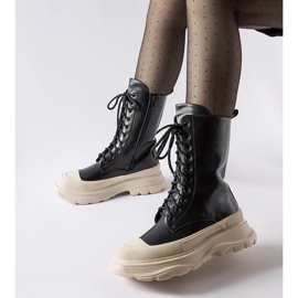 Scarpe da lavoro nere con suola spessa Crosia beige nero 1