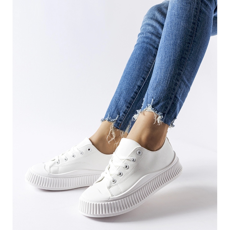 Sneakers bianche con plateau Erbezzo bianca 1
