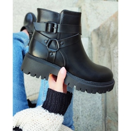 Stivali da donna in ecopelle nera con decorazione Aline nera nero 2
