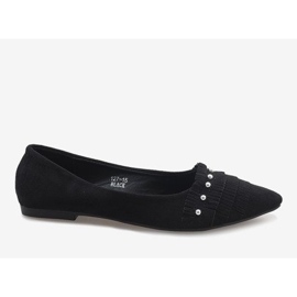 Ballerine in camoscio nero con 127-15 borchie 1
