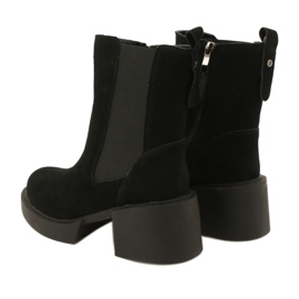 Filippo Stivaletti in pelle scamosciata con tacco alto in colore nero 3