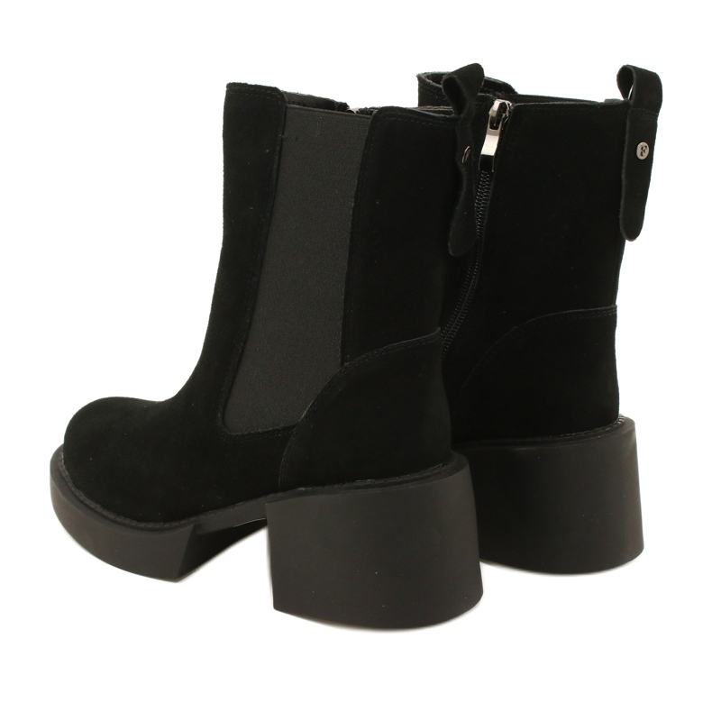 Filippo Stivaletti in pelle scamosciata con tacco alto in colore nero 3