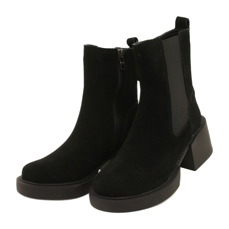 Filippo Stivaletti in pelle scamosciata con tacco alto in colore nero 2