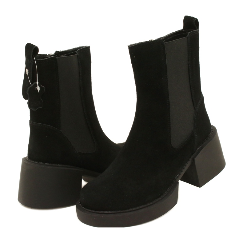 Filippo Stivaletti in pelle scamosciata con tacco alto in colore nero 5