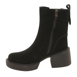 Filippo Stivaletti in pelle scamosciata con tacco alto in colore nero 1