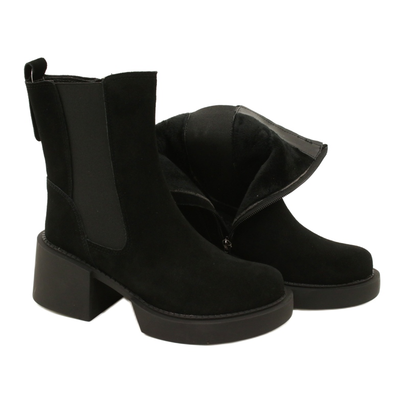 Filippo Stivaletti in pelle scamosciata con tacco alto in colore nero 4