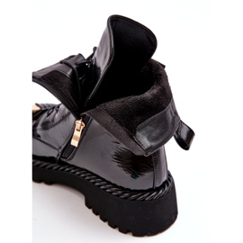 Stivaletti da donna in vernice con decorazione neri S.Barski MR870-67 nero 1