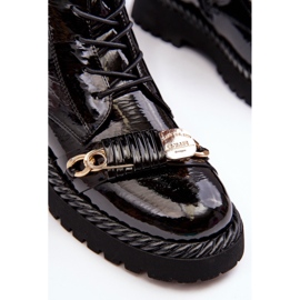 Stivaletti da donna in vernice con decorazione neri S.Barski MR870-67 nero 4