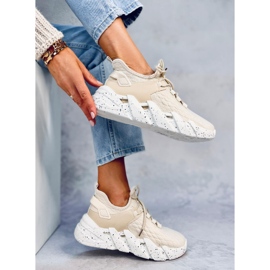 Scarpe sportive a calzino Indu Beige 2