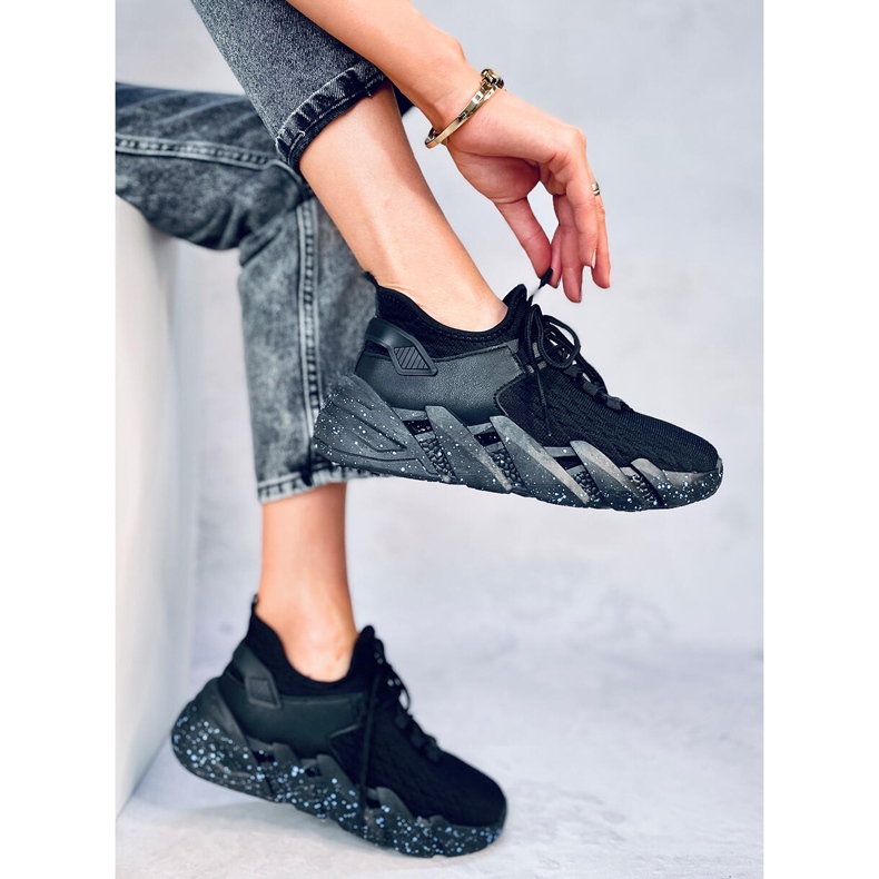 Scarpe sportive a calzino Indu Black nero 2