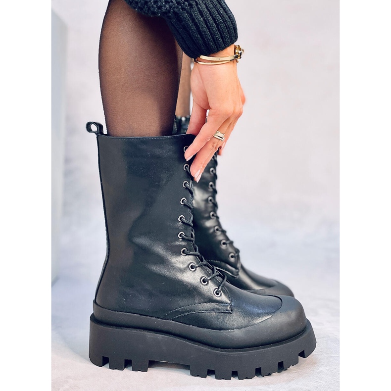 Stivali stringati Knight Black nero 2