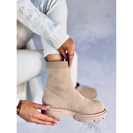 Roanna Kaki stivali a calzino beige 1