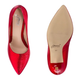 Marco Shoes Tacchi a spillo rossi rossi con tacco alto in vera pelle rosso 1