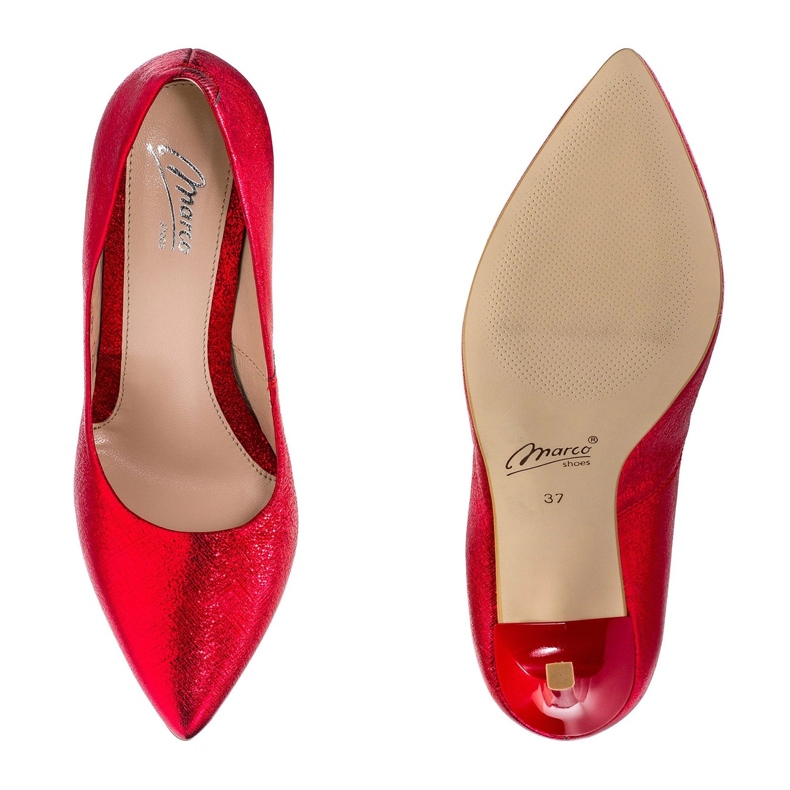 Marco Shoes Tacchi a spillo rossi rossi con tacco alto in vera pelle rosso 1