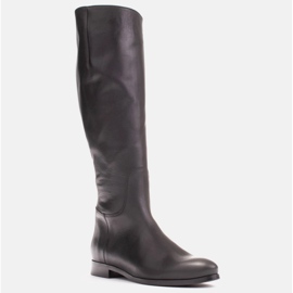 Marco Shoes Stivali neri lisci e classici 1323K su un piatto nero 1