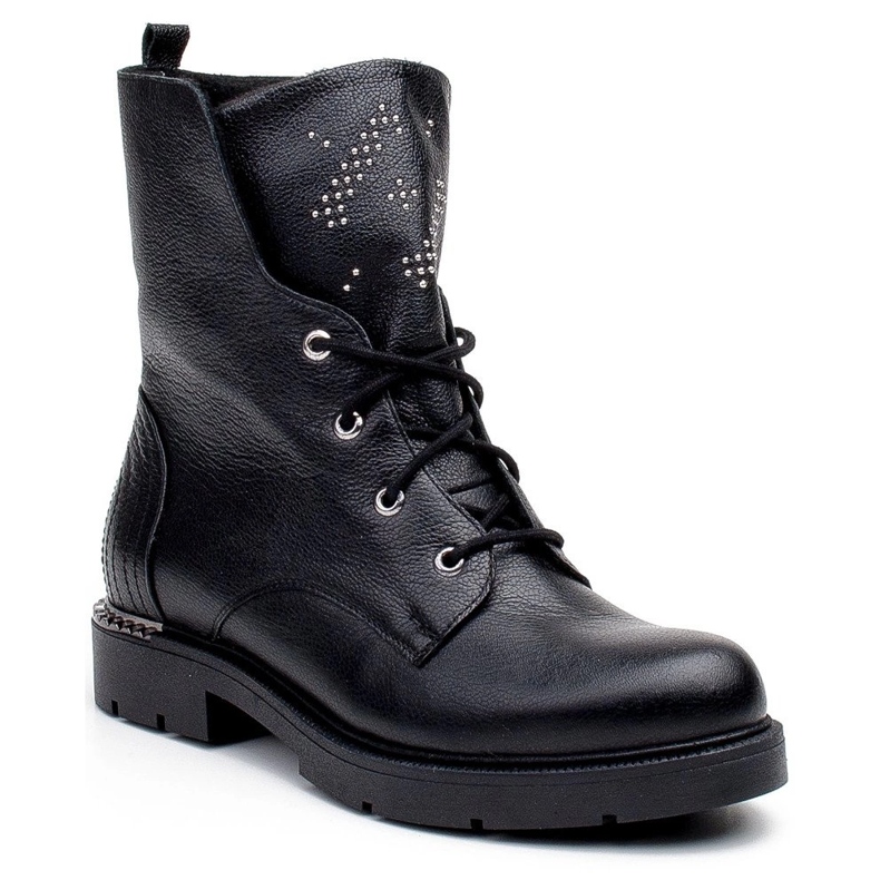 Marco Shoes Marco 1342B stivali da donna allacciati con getti e cerniera nero 1
