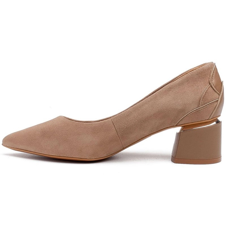 Marco Shoes Décolleté in camoscio beige con motivo floreale 2