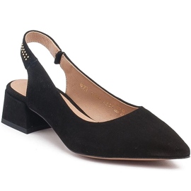 Marco Shoes Sandali in camoscio nero con jais decorativi 2