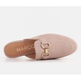 Marco Shoes Pantofole da donna in camoscio con ornamento beige 4