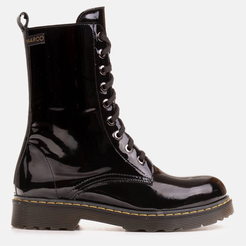 Marco Shoes Stivaletti alti, stivali legati su una suola traslucida nero 1