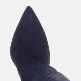 Marco Shoes Stivali alti, stropicciati, blu navy realizzati in suede naturale 2