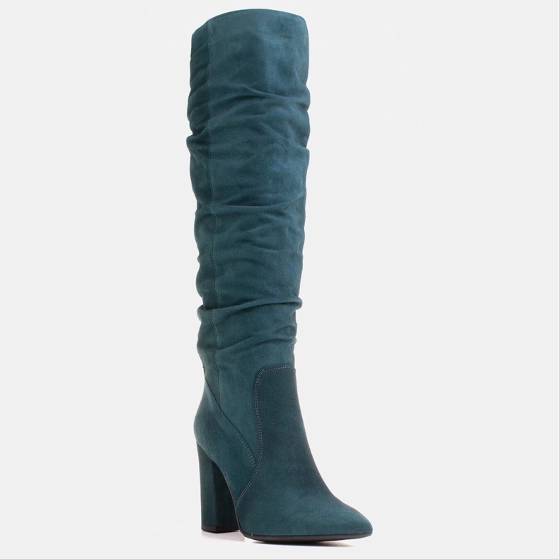 Marco Shoes Stivali verdi alti e stropicciati in camoscio naturale verde 1