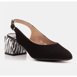 Marco Shoes Décolleté da donna eleganti con tacco zebrato nero 1