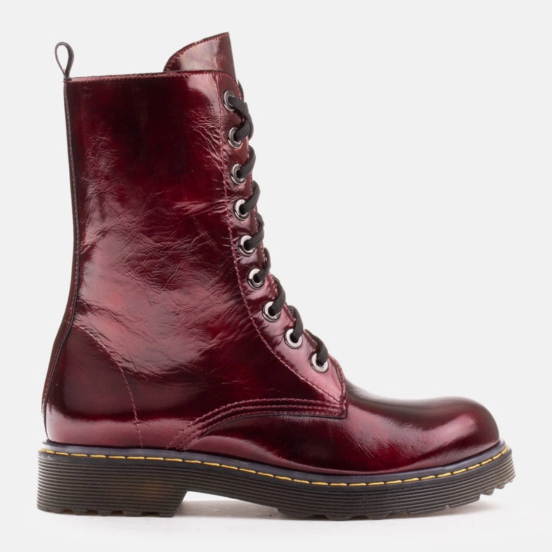 Marco Shoes Stivaletti alti, stivali legati su una suola traslucida rosso 1