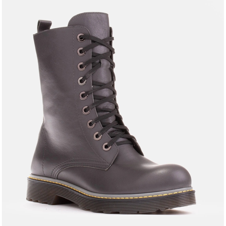 Marco Shoes Stivaletti alti, stivali legati su una suola traslucida grigio 2