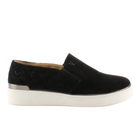 Sneakers slip-on in camoscio 7103 Nero 2
