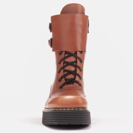 Marco Shoes Stivali Federica con fibbie decorative marrone 1