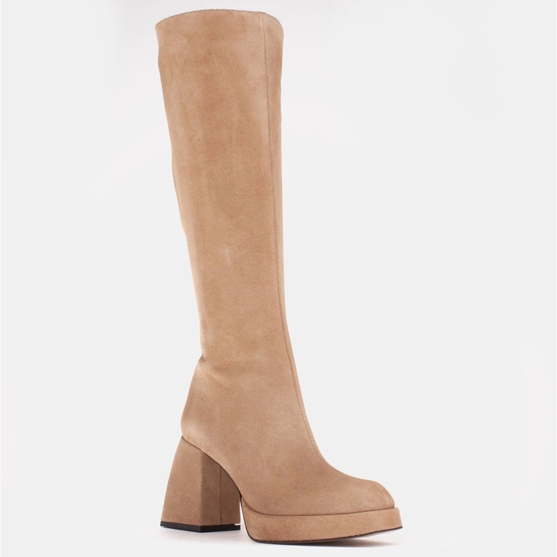 Marco Shoes Eleganti stivali Patrizia sulla piattaforma beige 1