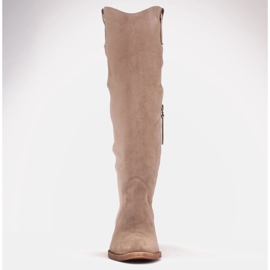Marco Shoes Stivali texani Iolanda con cuciture decorative beige 2