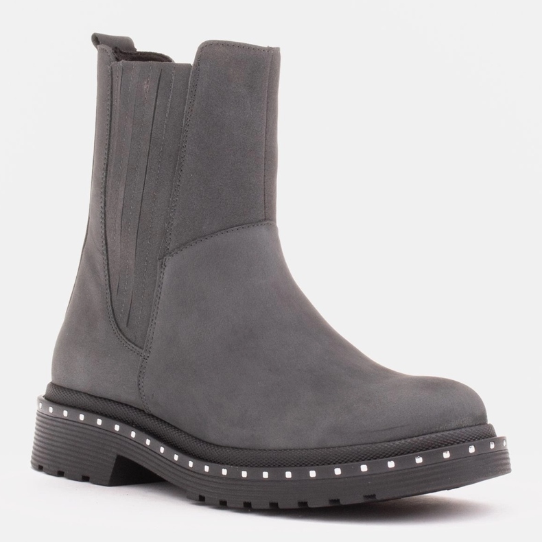 Marco Shoes Stivali Costanza con borchie argento grigio 1