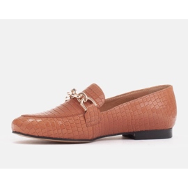 Marco Shoes Ballerine con catena d'oro marrone 1