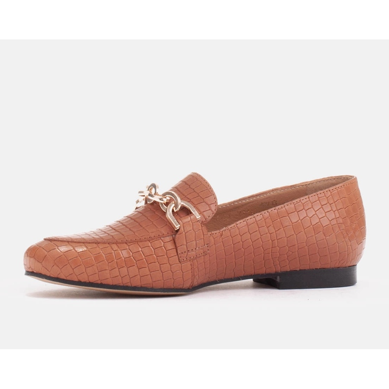Marco Shoes Ballerine con catena d'oro marrone 1