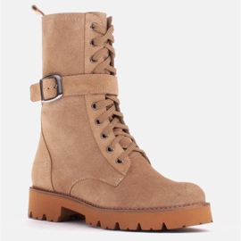 Marco Shoes Stivali stringati su suola leggera 2118B beige 1